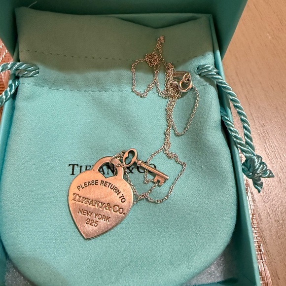 Return to Tiffany & Co. Heart Tag and Key NecklaceSilver
